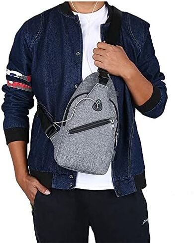 حقيبة كتف بحزام للجنسين على الصدر حقيبة الظهر فاني باك حقيبة كروسبودي للرجال والنساء, رمادي, السفر in Kuwait