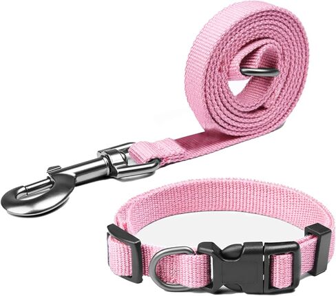 Pawhuggies Blue Dog Collar and Leash Set, Breathable Bamboo Fiber Adjustable Dog Collar and 4Ft Dog Leash for Small Dog Daily Walking in Kuwait