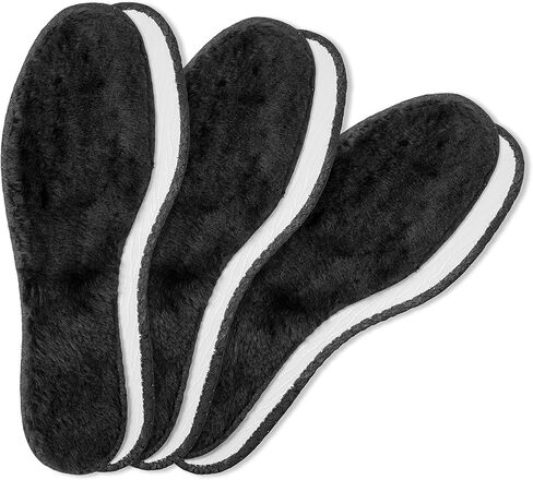 Arctic Lambskin Winter Shoe Insoles Set, 3 Pairs of Soft Bristle and Cotton Edge Shoe Inserts for Men & Women, Very Warm, 3 Pair Set, by Kaps (39 EUR / L8 US) in Saudi Arabia