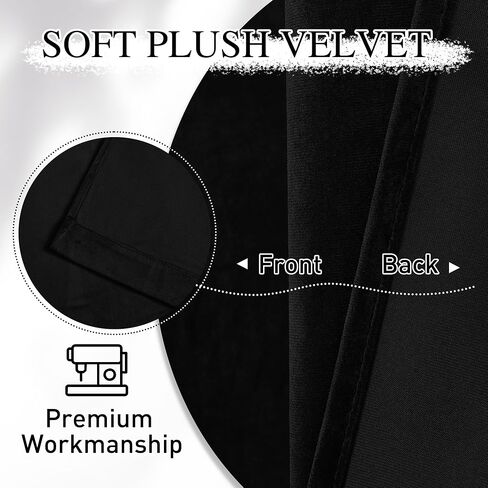 PONY DANCE ستائر خزانة مخملية سوداء لباب غرفة النوم بطول 80 بوصة، ستارة باب مؤقتة للتعتيم لخصوصية المدخل، غطاء ستائر مقسم للغرفة، أبواب الأكورديون الداخلية، لوحة واحدة، 42 عرضًا in Kuwait