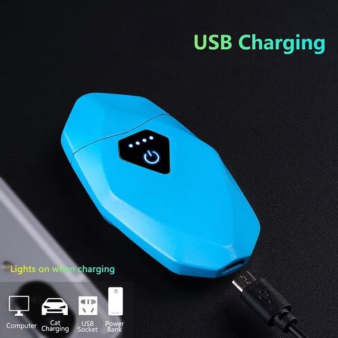 ولاعة بلازما SKRFIRE ولاعة كهربائية عديمة اللهب، ولاعة كهربائية قابلة لإعادة الشحن، ولاعة USB مقاومة للرياح، مفتاح لمس، مظهر أنيق، هدية جميلة (أبيض مضيء) in Kuwait