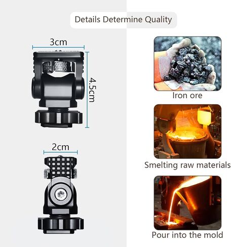 ذراع سحري ذو كرة مزدوجة F1TP متعدد الوظائف مع برغي 1/4 بوصة ومحول رأس خيوط 3/8 بوصة - مثالي لتركيب الدراجات النارية، وكاميرات الحركة، وDSLRs، والشاشات، وكاميرات الفيديو in Kuwait