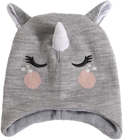 Kids Boys Girls Toddler Unicorn Knit Beanie Winter Earflap Hat Warm Fleece Lined Hat for Baby Toddler in Saudi Arabia