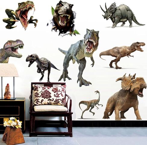 ملصق لاصق للنافذة على شكل ديناصور من Keaziu، ملصقات نافذة لحديقة الحيوان للحيوانات Tyrannosaurus Rex لتعليم اهتمامات رياض الأطفال للمنزل والمدرسة ومستلزمات الحفلات ومتجر زجاج النافذة لتزيين العرض in Kuwait