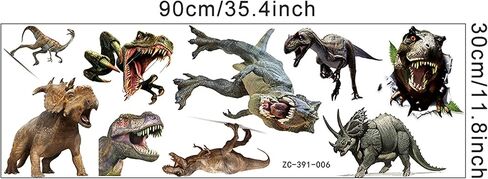 ملصق لاصق للنافذة على شكل ديناصور من Keaziu، ملصقات نافذة لحديقة الحيوان للحيوانات Tyrannosaurus Rex لتعليم اهتمامات رياض الأطفال للمنزل والمدرسة ومستلزمات الحفلات ومتجر زجاج النافذة لتزيين العرض in Kuwait