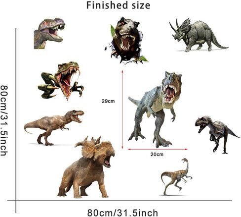 ملصق لاصق للنافذة على شكل ديناصور من Keaziu، ملصقات نافذة لحديقة الحيوان للحيوانات Tyrannosaurus Rex لتعليم اهتمامات رياض الأطفال للمنزل والمدرسة ومستلزمات الحفلات ومتجر زجاج النافذة لتزيين العرض in Kuwait