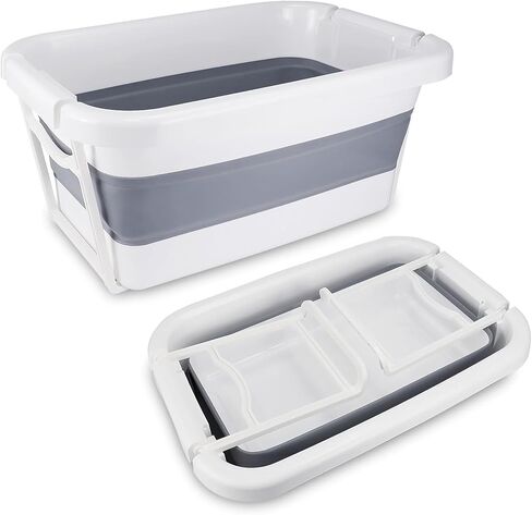 دي لوك حوض استحمام للكلاب قابل للطي، حوض استحمام محمول للحيوانات الاليفة، حوض استحمام قوي قابل للطي للكلاب الصغيرة والقطط مع دعم قوي، رمادي in Kuwait