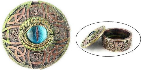 صندوق تمثال تنين من اينت ات نايس، صندوق تنين قابل للتجميع، ديكور خيالي من العصور الوسطى لهواة جمع التنين، صندوق حلي، فضي، 4.5 (طول) × 3.25 (عرض) × 4 (ارتفاع) in Kuwait