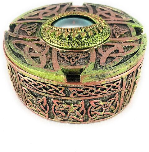 صندوق تمثال تنين من اينت ات نايس، صندوق تنين قابل للتجميع، ديكور خيالي من العصور الوسطى لهواة جمع التنين، صندوق حلي، فضي، 4.5 (طول) × 3.25 (عرض) × 4 (ارتفاع) in Kuwait