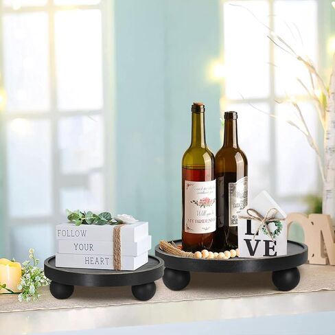 مجموعة حوامل خشبية من قطعتين لتزيين طاولة المطبخ، رافع خشبي دائري لعرض الركائز الخشبية في المزرعة، حامل عرض ريفي للديكور، حامل عرض للصواني ذات الطبقات وديكور المنزل in Kuwait