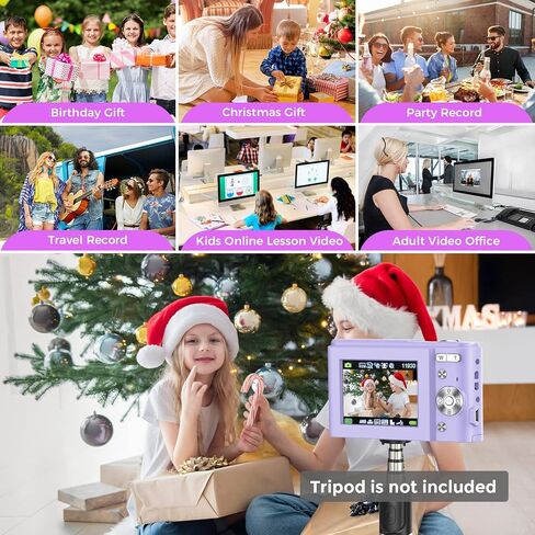 Digital Camera, RUAHETIL FHD 1080P 36MP 2.4 Inch LCD Vlogging Camera for Kids, 16X Zoom 2 Charging Modes Kids Compact Camera Point and Shoot Camera for Kids Teens Students Beginners in Saudi Arabia