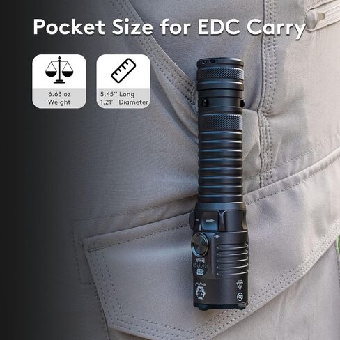 RovyVon Angel Eyes E1 Keychain Flashlight - حجم صغير، قوي 700 لومن، USB-C قابل لإعادة الشحن، بطارية احتياطية AAA، مقاومة للماء IPX6، مصباح يدوي EDC، خفيف الوزن ومتين، مقاوم للخدش in Kuwait