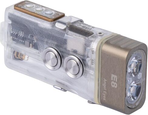 RovyVon Angel Eyes E1 Keychain Flashlight - حجم صغير، قوي 700 لومن، USB-C قابل لإعادة الشحن، بطارية احتياطية AAA، مقاومة للماء IPX6، مصباح يدوي EDC، خفيف الوزن ومتين، مقاوم للخدش in Kuwait
