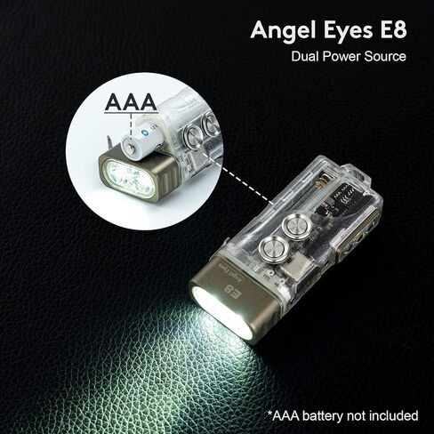 RovyVon Angel Eyes E1 Keychain Flashlight - حجم صغير، قوي 700 لومن، USB-C قابل لإعادة الشحن، بطارية احتياطية AAA، مقاومة للماء IPX6، مصباح يدوي EDC، خفيف الوزن ومتين، مقاوم للخدش in Kuwait