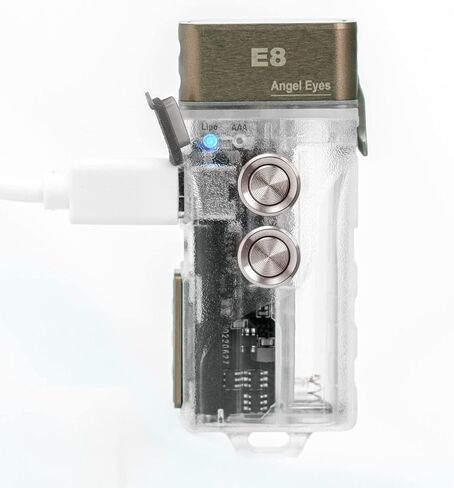 RovyVon Angel Eyes E1 Keychain Flashlight - حجم صغير، قوي 700 لومن، USB-C قابل لإعادة الشحن، بطارية احتياطية AAA، مقاومة للماء IPX6، مصباح يدوي EDC، خفيف الوزن ومتين، مقاوم للخدش in Kuwait