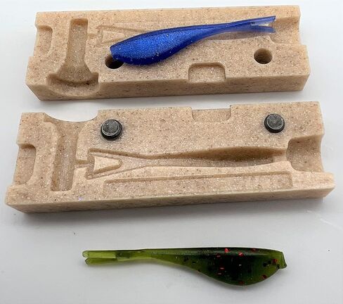 قالب حقن الصيد طعم - INJEX (1020SC) 5 سم لحكة قرص شوكة شوكة شداد - FUSIONX Fishing - قالب حقن الراتنج آلي واحد CNC لصنع خطافات الصيد البلاستيكية الناعمة in Kuwait