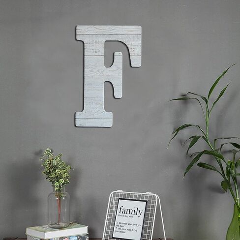 COLLECTIVE HOME - 12" Wood Letters for Wall Decor, Rustic Wall Sign, Decorative Hanging Alphabet Signs, House Number, Decorations for Wedding Birthday Housewarming Party, Washed White. (0) in Saudi Arabia