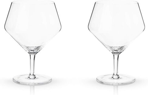 نظارات فيسكي راي للإعصار، مثالية لبينا كولاداس، زجاج الكوكتيل الاستوائي، مجموعة هدايا من النظارات الكريستالية مكونة من قطعتين، شفافة، 14oz in Kuwait