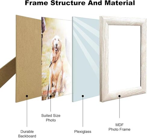 مجموعة إطارات صور Licorn مقاس 5x7 مكونة من 6 قطع، عرض 4x6 مع حصيرة أو 5x7 بدون حصيرة، مصنوعة من زجاج حقيقي عالي الدقة للتركيب على الحائط والطاولة، للكلب in Kuwait