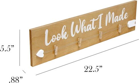 تصميمات أنيقة HG2038-GLM ديكوريكس مزرعة معلقة على الحائط 4 صور خشبية لعرض الصور مع مشابك وانظر إلى ما صنعته باللون الأسود للأعمال الفنية والرسومات والديكور وغرفة الأطفال والحضانة وغرفة اللعب والغسيل الرمادي in Kuwait