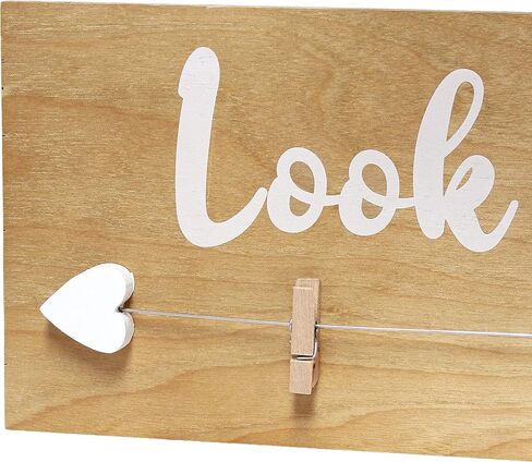 تصميمات أنيقة HG2038-GLM ديكوريكس مزرعة معلقة على الحائط 4 صور خشبية لعرض الصور مع مشابك وانظر إلى ما صنعته باللون الأسود للأعمال الفنية والرسومات والديكور وغرفة الأطفال والحضانة وغرفة اللعب والغسيل الرمادي in Kuwait