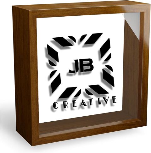 Shadow Box Brown Frame Display, 6"x6"x2", Box Pins, Medals, Wedding, Vacation, Money, Photos and Piggy Banks for Adults, Wood Glass Display Case. in Saudi Arabia