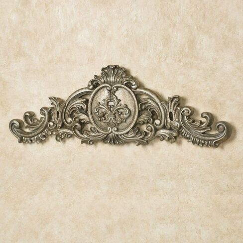 Touch of Class Kingsley Fleur Wall Topper - Antique Silver - Elegant Hanging Decor for Bedroom, Bathroom, Dining Room, Living Room, Office in Saudi Arabia