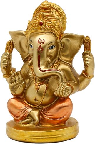 Indian God Lord Ganesha Statue - 5" H Hindu God Ganesh Idol for Diwali Gifts Meditation Yoga Room Altar Decoration Home Temple Mandir Pooja Item in Saudi Arabia
