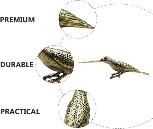 WINOMO Hummingbird Figurines Brass Bird Sculptures Tabletop Bird Statues Desktop Metal Art Decoration for Living Room Bedroom Office Cabinets Bronze in Saudi Arabia