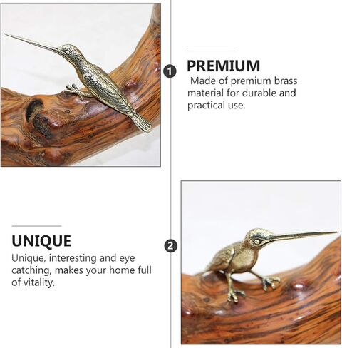 WINOMO Hummingbird Figurines Brass Bird Sculptures Tabletop Bird Statues Desktop Metal Art Decoration for Living Room Bedroom Office Cabinets Bronze in Saudi Arabia