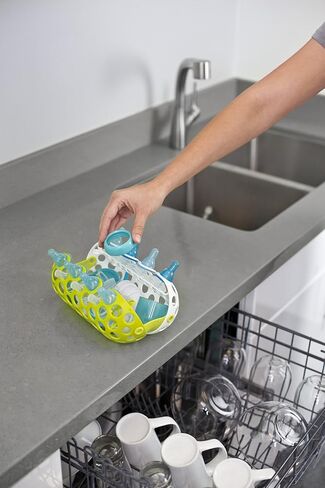 سلة غسالة الأطباق بمقبض من بون - سلة غسالة الأطباق بأجزاء زجاجات الأطفال - تخزين زجاجات الأطفال وتنظيف المنزل - أساسيات تغذية الطفل - رمادي in Kuwait