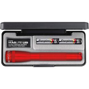 Maglite Mini LED 2-Cell AA Flashlight in Presentation Box, Red