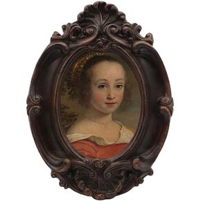 Small Vintage 2.5x3.5 Oval Picture Frame, Mini Antique Ornate Photo Frame, Table Top Display and Wall Hanging Home Decor, Old Fashioned Photo Gallery Art Deco, Rustic Brown – by SYLVIA‘S SHOP in Kuwait