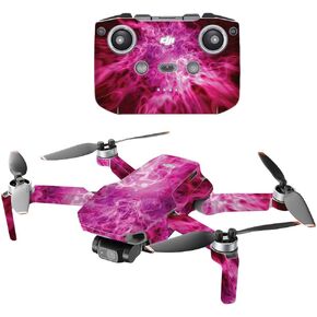 MightySkins Compatible with DJI Mini 2 Portable Drone - Pink Flames | Protective, Durable, and Unique Vinyl Decal wrap Cover | Easy to Apply, Remove, and Change Styles | Made in The USA in Kuwait
