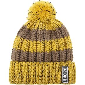 Wander Agio Women Winter Warm Crocheted Hat Windproof Beanies Caps Thick Fleece Lining Cold Weather Wool Knit Beanie