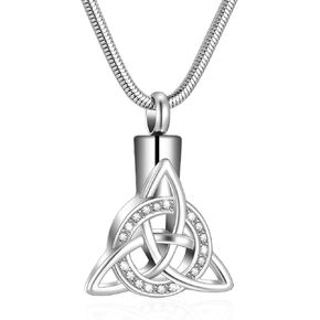 XIUDA قلادة جرة للرماد مجوهرات جنائزية للرماد البشري قلادة تذكارية تذكارية سلتيك الثالوث عقدة قلادة للرماد in Kuwait