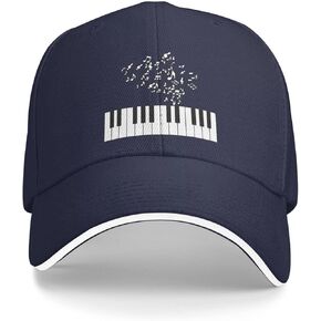 Flyjbs Unisex Piano Music Note Baseball Cap Adjustable, Musical Trucker Hat for Women Men
