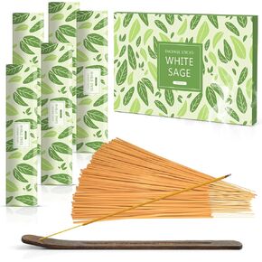 بخور برائحة المريمية البيضاء - 100 قطعة - بخور معطر مع خشب - حامل عصا للمنزل والمعابد والفناء in Kuwait