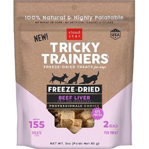 Cloud Star Tricky Trainers تجميد مكافآت تدريب الكلاب المجففة، كيس 6 أونصة، نكهة كبد البقر، مساعد سلوك منخفض السعرات الحرارية مع 310 حلوى in Kuwait