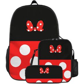 TUOYITAI Cartoon Backpack 3 Piece Set Girls Adults 17" Backpacks with Lunch Box Pencil Case School Travel Daypack 17 Inch in Saudi Arabia