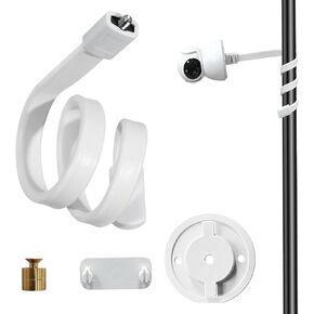 حامل شاشة الطفل، حامل كاميرا الطفل العالمي متوافق مع كاميرا Arlo Baby/TP-Link/ 1/4 فتحات ملولبة متعددة الاستخدامات بدون أدوات أو تلف الجدار 27.5 بوصة، أطقم شاشة، أبيض in Kuwait