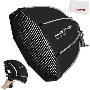 AMBITFUL QS65 65 سم/26 QS90/35.4 بوصة محمول سريع التثبيت مثمن شبكة قرص العسل سوفت بوكس ​​مع حامل من النوع S لـ Speedlite Flash SoftBox TT600 TT685 TT685II V860 V860II (QS90) in Kuwait