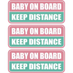 GEEKBEAR Baby on Board Car Magnet - Colorful, Reflective, Weather-Resistant - Rectangular 8.7 x 3.5 in (Black/Black, 3 Pack)