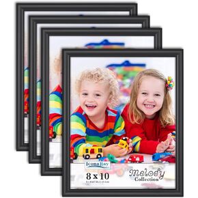 إطارات صور Icona Bay مقاس 8 × 10 (20 × 25 سم) (أبيض ثلجي، 4 عبوات)، إطارات صور معاصرة، مجموعة إطارات صور مجموعة ميلودي