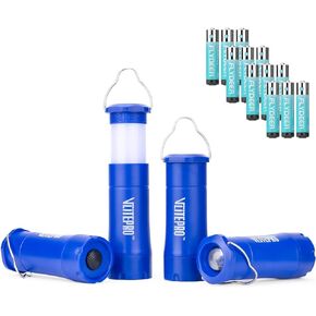 مصباح يدوي صغير للتخييم من Vlitepro، 4 مصابيح LED قابلة للتكبير، شعلة تعمل ببطارية AAA مع خطاف، ضوء طوارئ لإمدادات الأعاصير، خارجي، ضوء ليلي، البطاريات متضمنة، أخضر in Kuwait