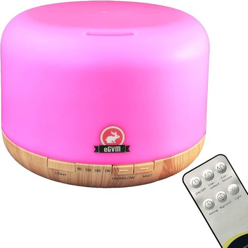 موزع روائح عطرية لطيف للاطفال سعة 500 مل، مرطب هواء هادئ لغرفة النوم مع جهاز تحكم عن بعد ومؤقت 4 اوضاع واضاءة LED بـ7 الوان وخاصية ايقاف التشغيل التلقائي عند نفاذ الماء in Kuwait