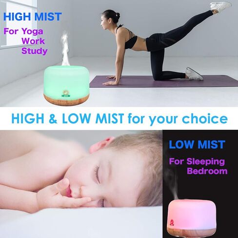 موزع روائح عطرية لطيف للاطفال سعة 500 مل، مرطب هواء هادئ لغرفة النوم مع جهاز تحكم عن بعد ومؤقت 4 اوضاع واضاءة LED بـ7 الوان وخاصية ايقاف التشغيل التلقائي عند نفاذ الماء in Kuwait