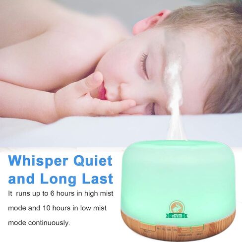 موزع روائح عطرية لطيف للاطفال سعة 500 مل، مرطب هواء هادئ لغرفة النوم مع جهاز تحكم عن بعد ومؤقت 4 اوضاع واضاءة LED بـ7 الوان وخاصية ايقاف التشغيل التلقائي عند نفاذ الماء in Kuwait