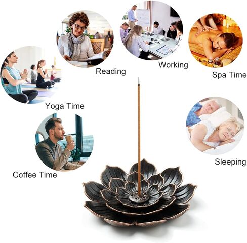 حامل بخور اللوتس، حامل بخور عصا نحاسية 6 فتحات بخور قابلة للفصل لمكتب المنزل وغرفة النوم وغرفة اليوغا وبيت الشاي in Kuwait