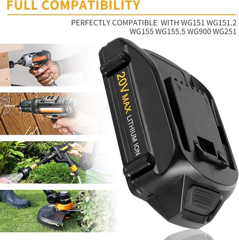 Ibanti 1PACK 3.0Ah WA3520 استبدال بطارية ليثيوم Worx 20 فولت متوافقة مع بطارية Worx 20V WA3525 WG151s WG155s WG251s WG255s WG540s WG545s WG890 WG891 أدوات كهربائية لاسلكية in Kuwait